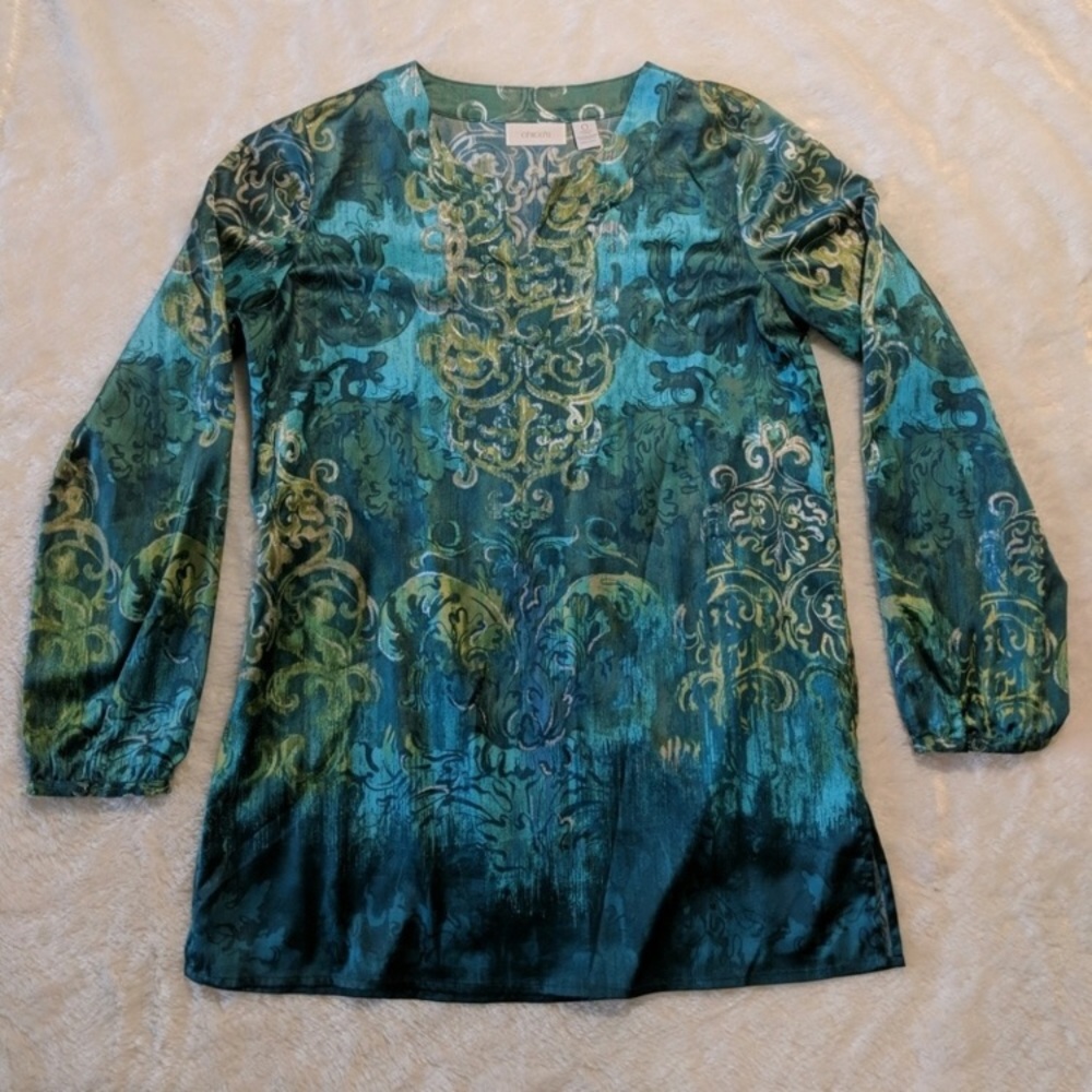 Chico’s 0/ Small Satin Boho chic Tunic never worn